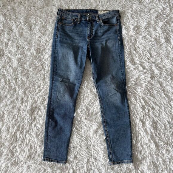 rag & bone Cate Mid-Rise Ankle Skinny Jeans in Medium Wash Size 29 - Picture 1 of 9
